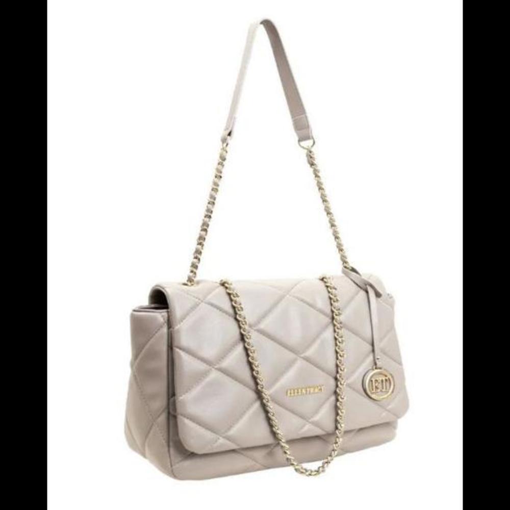 Ellen Tracy Smooth Diamond Quilted Top Flap Satchel Hand Bag